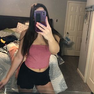 Crochet black stretchy high waisted shorts